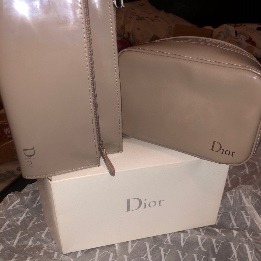 Christian Dior two piece cosmetic travel pouch set